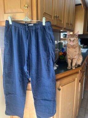 Pact Blue Gauze Pants, L